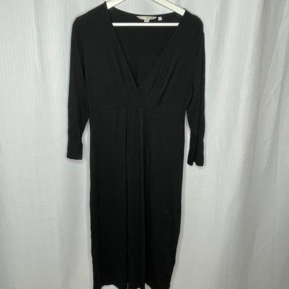 Boden Black Empire Waist Wrap Knit Dress Long - Picture 2 of 4